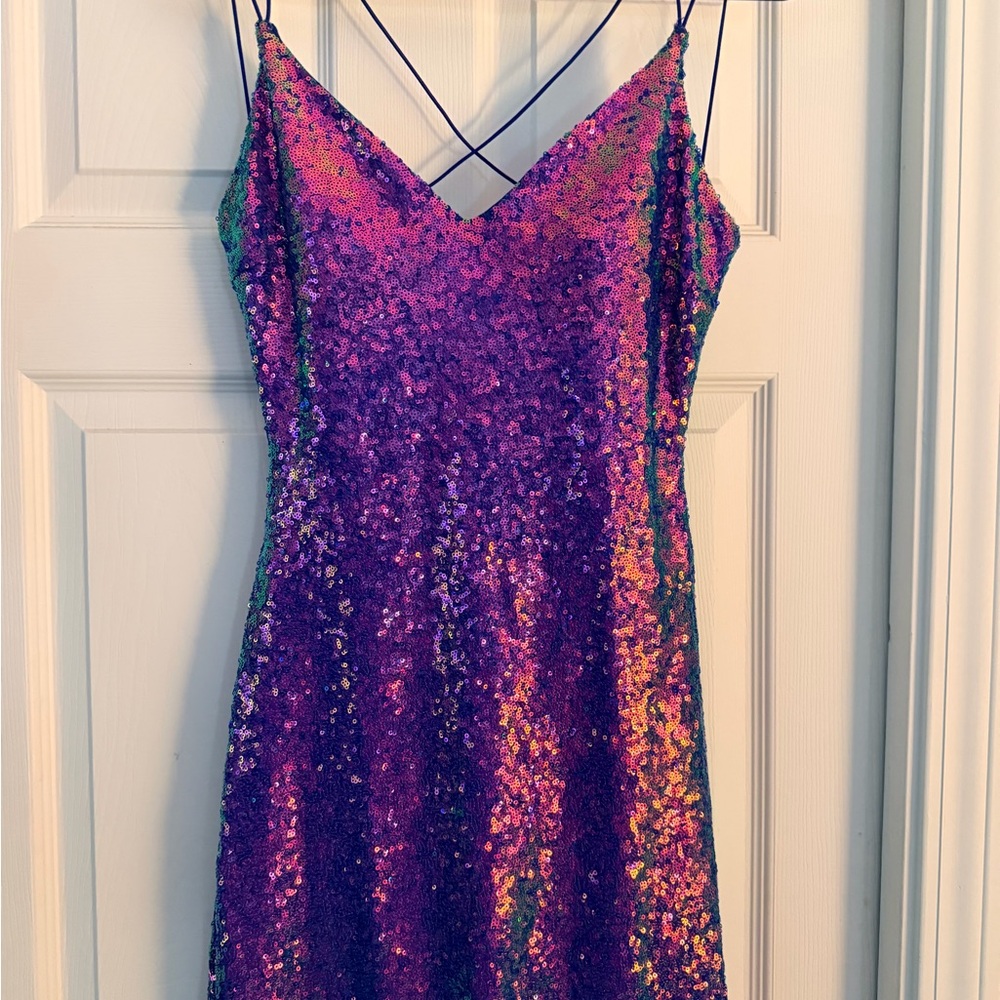 B. Darlin Electric Blue Sequin Dress
